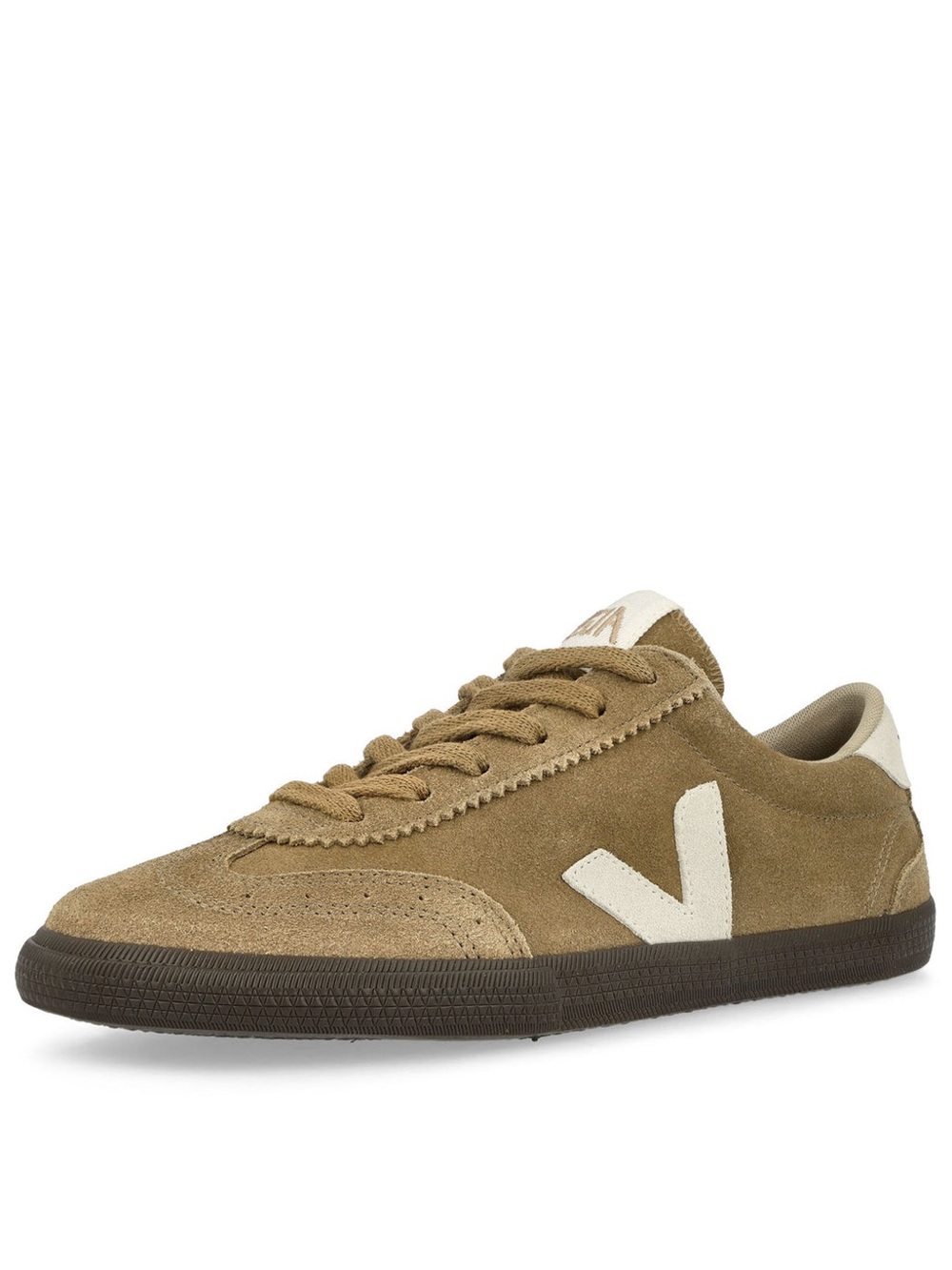 Veja Olive Suede Low-Top Sneaker with White V